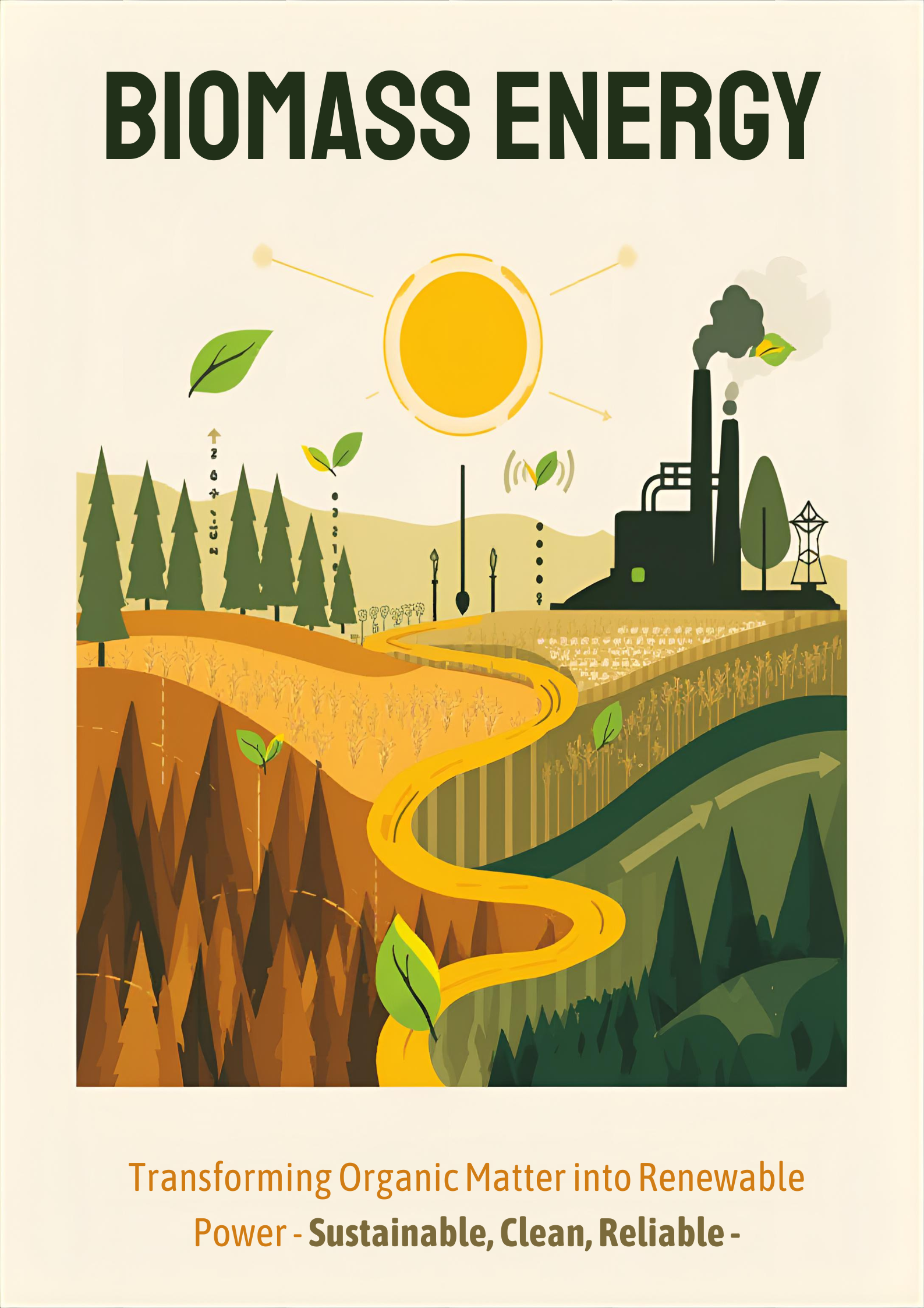 Dynamic Biomass Energy Infographic Poster