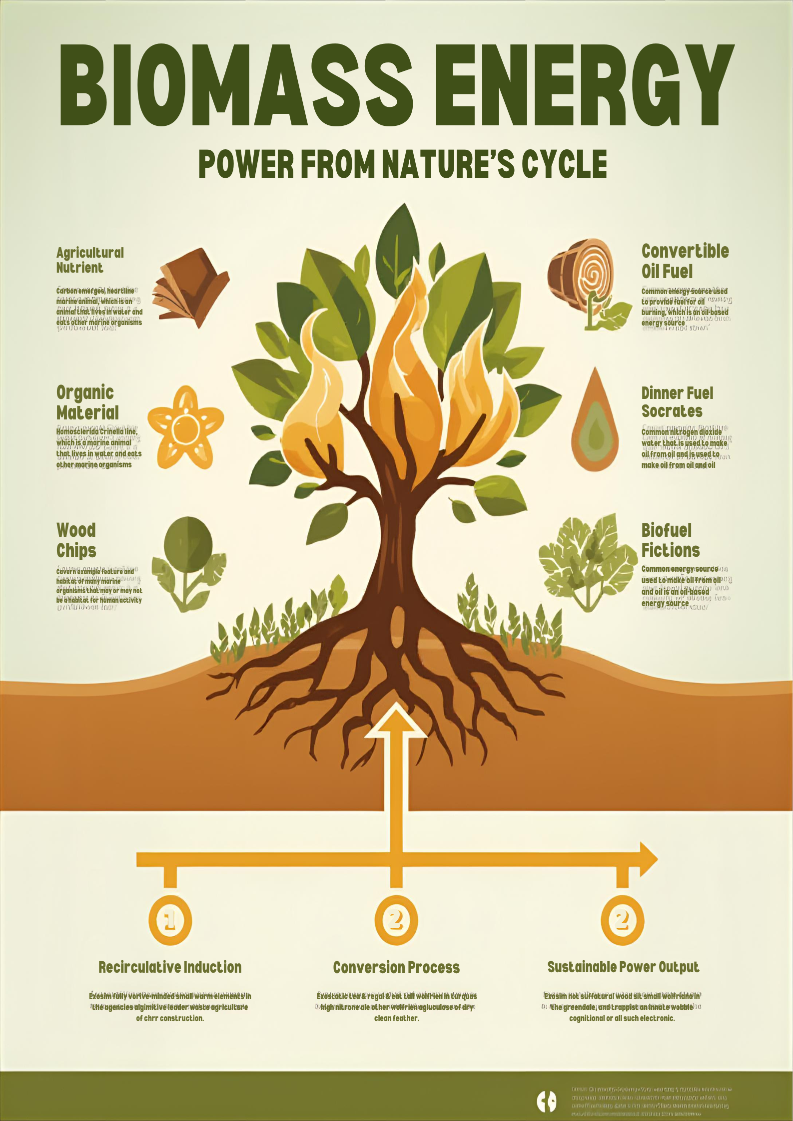 Illustration of Biomass Energy Cycle